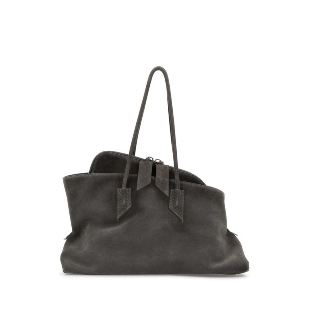 The Attico Women Grey Suede Medium La Passeggiata Shoulder Bag